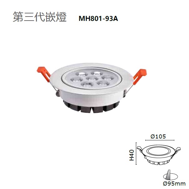 好商量~ MARCH 第三代 崁燈 10W 9.5cm LED 崁燈 投射燈 9cm 崁燈 MH801-93A 保固一年