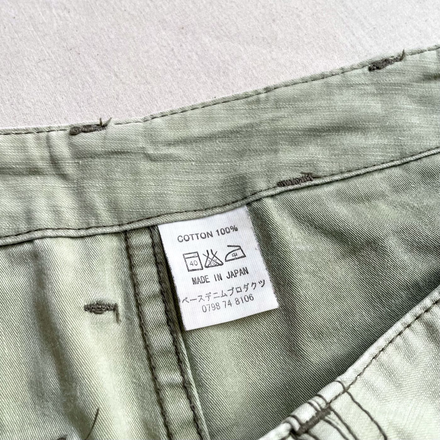 日本製造Orslow Baker Fatique Pants 軍褲寬褲老式調節環純棉洗舊