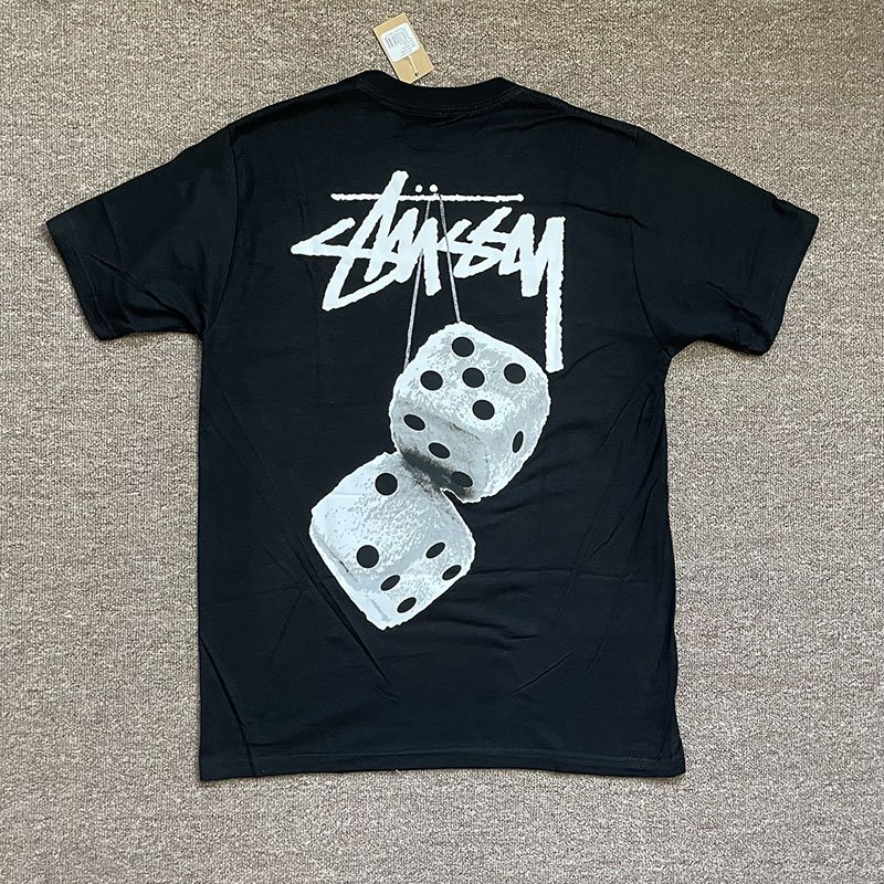 熱賣精選】現貨STUSSY FUZZY DICE TEE毛絨立體骰子色子情侶短袖T恤22SS