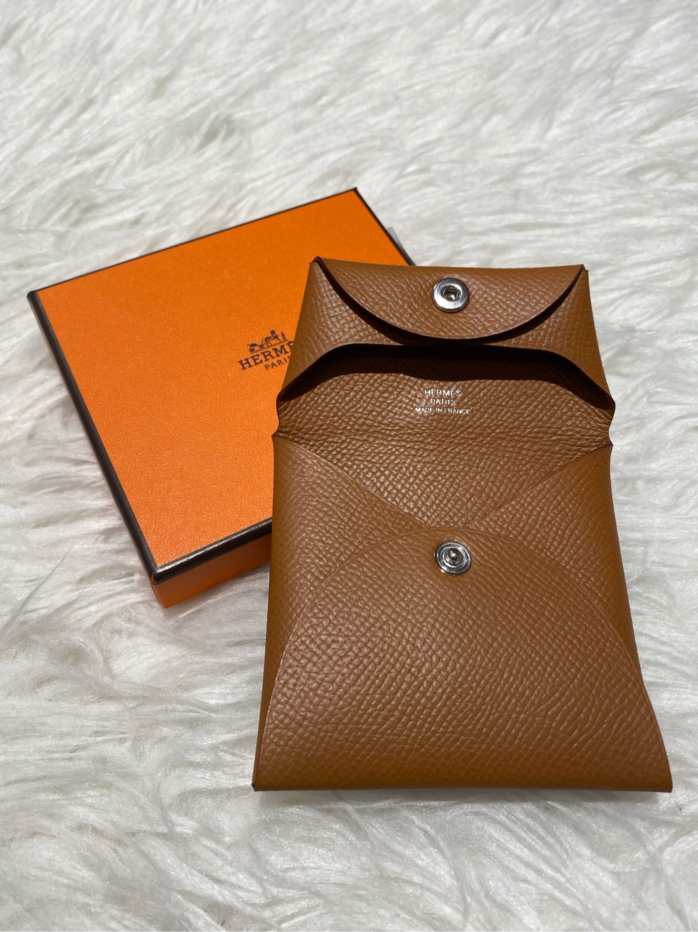 COCO 精品專賣】HERMES 37 Gold 金棕BASTIA EPSOM 皮革釦式方形零錢包