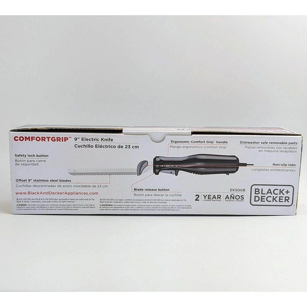 Black & Decker EK500B ComfortGrip Electric Knife w/ Stainless Steel Bl