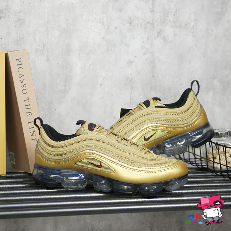 球鞋補習班US10.5 NIKE AIR VAPORMAX 97 GOLD 金色紅勾日本限定AJ7291