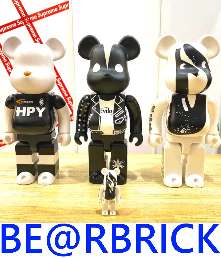 BLACK極新BE@RBRICK x庫柏力克熊DEVILOCK小熊+G1950十周年400%(得標任