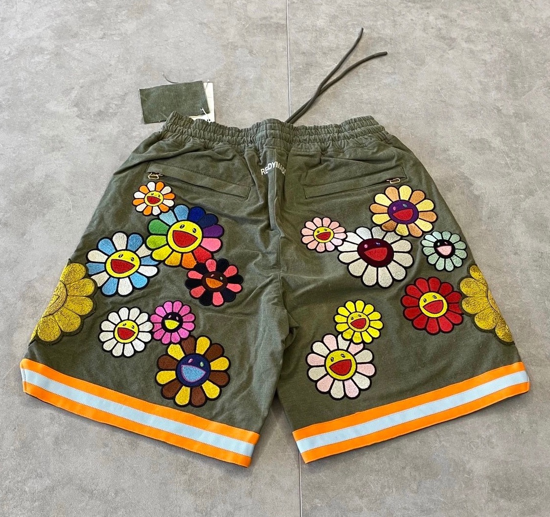 Takashi Murakami x READYMADE Flower Embroidery Jeans