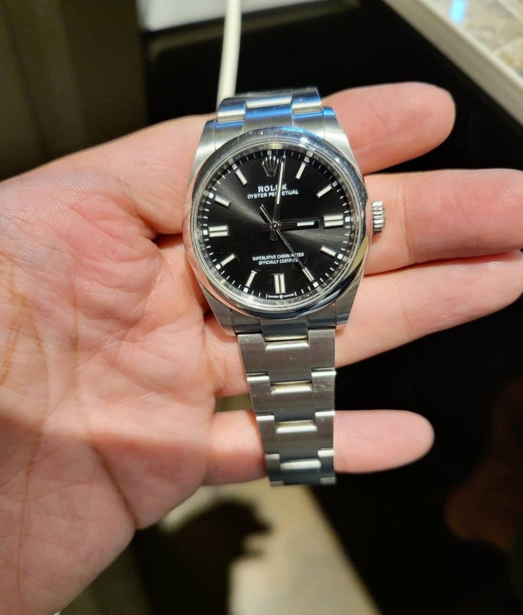 『已交流』#史丹力名錶交流 勞力士 126000 黑面 Rolex 亮黑色面盤 三板帶 Oyster Perpetual 新式保卡 36mm