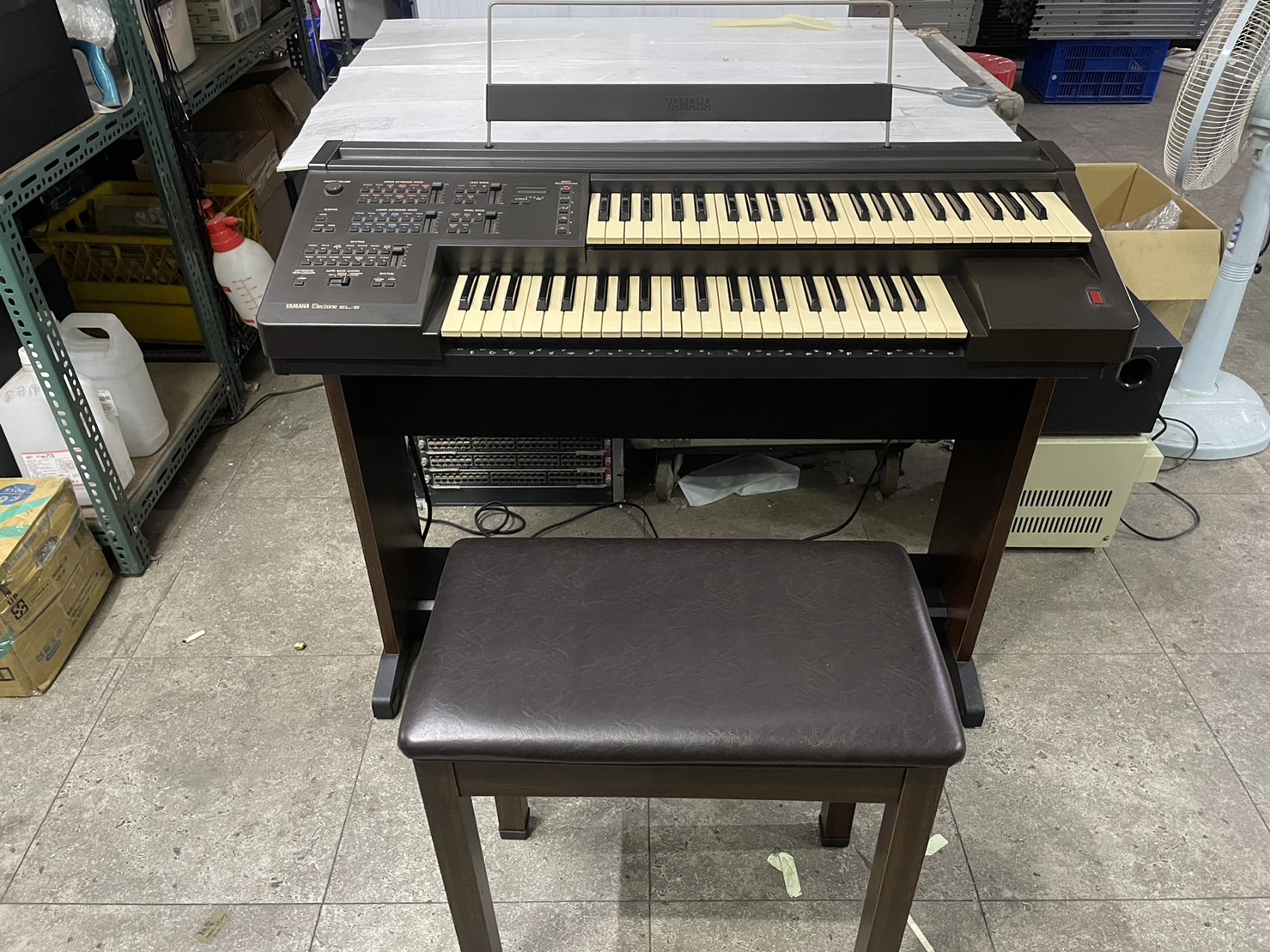 【尚典中古家具】山葉YAMAHA Electone雙層電子琴EL-5電管風琴(附鋼琴椅) 中古.二手.電子琴