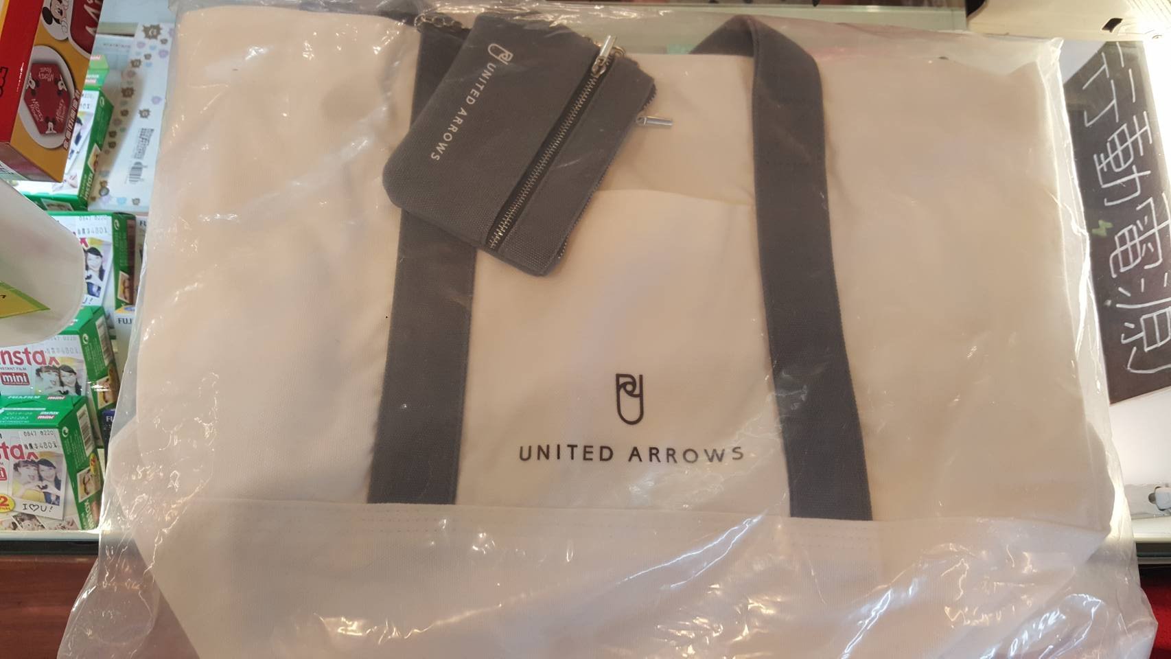 7-11 日本UNITED ARROWS(UA)☆兩用帆布托特包☆白色款【特價600元