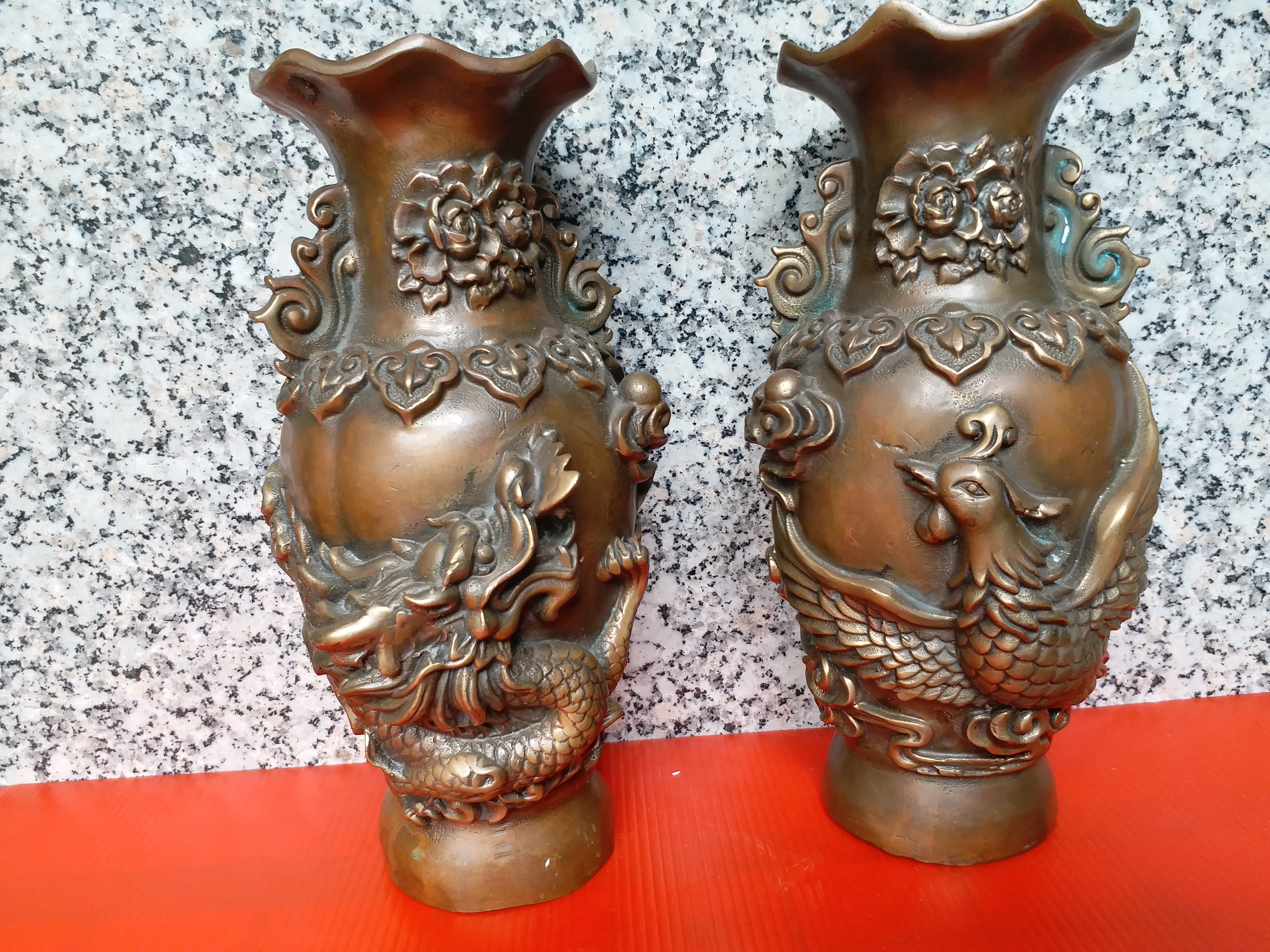 希少品］中国古美術 明時代七宝焼壺 古銅製 - 花瓶