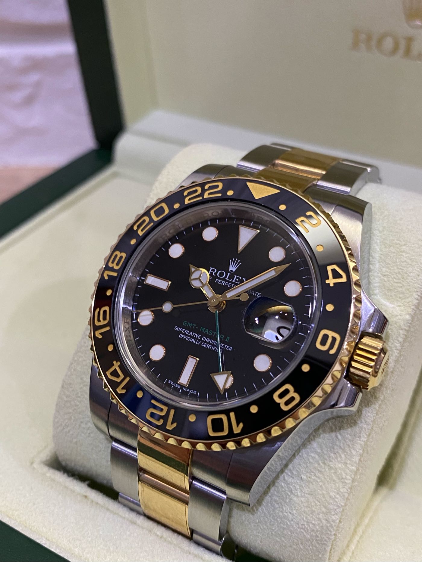 「已交流」Rolex 勞力士 116713LN 台灣保卡 GMT 兩地時區 綠針  非綠水鬼 116610 114060 126720 116710