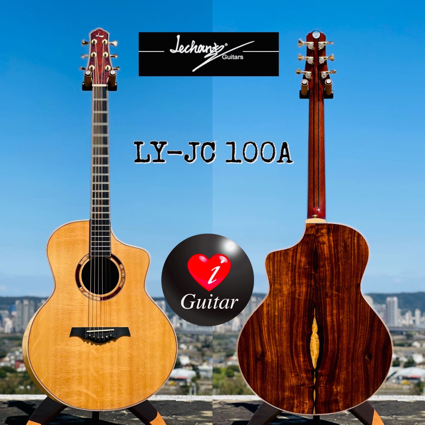 【iGuitar】麗星（Le Chant）LY-JC100A 純手工極品熊爪紋/桑托斯全單民謠吉他iGuitar強力推薦