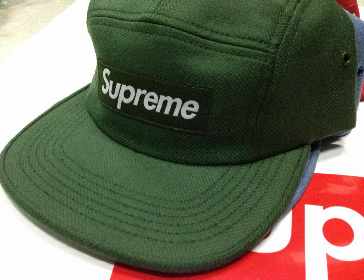 超搶手】全新正品2014 AW秋冬Supreme Wool Herringbone Camp Cap 羊毛