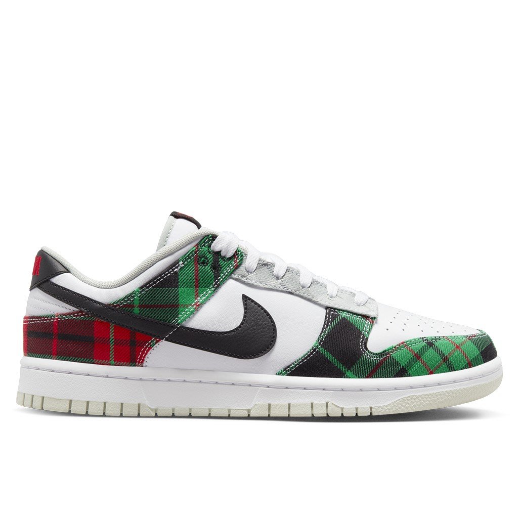 A-KAY0】NIKE DUNK LOW RETRO PRM TARTAN PLAID 白綠紅【DV0827-100