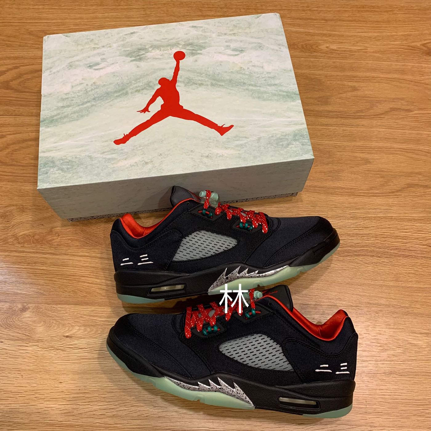 全新Clot x Air Jordan 5 Retro Low 黑紅絲綢中國玉玉璽夜光聯名男女同