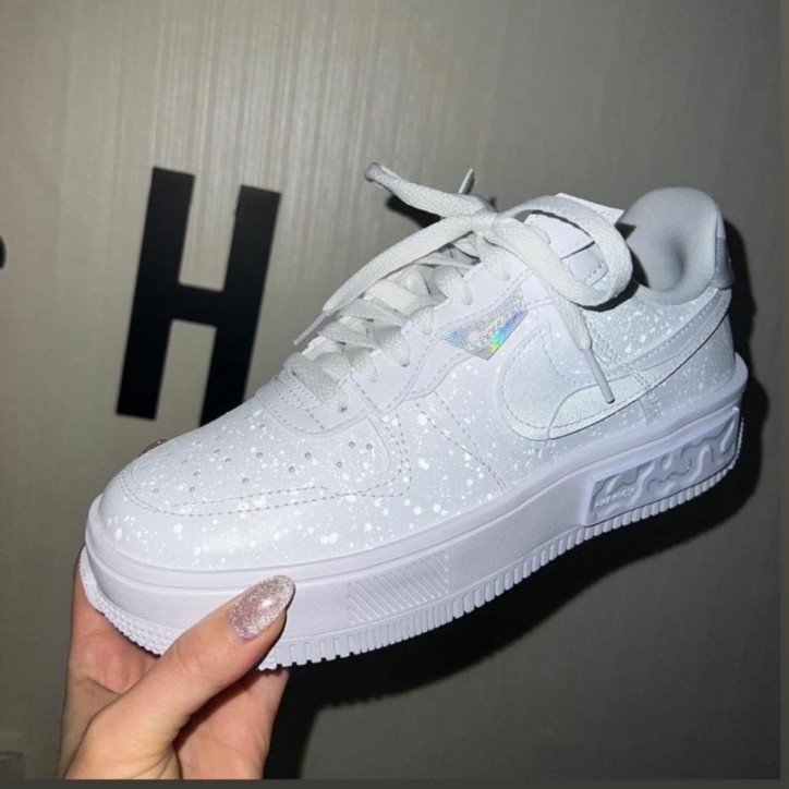 Luxury】Nike Air Force 1 Fontanka af1 亮亮鞋閃亮款發亮反光亮片全白