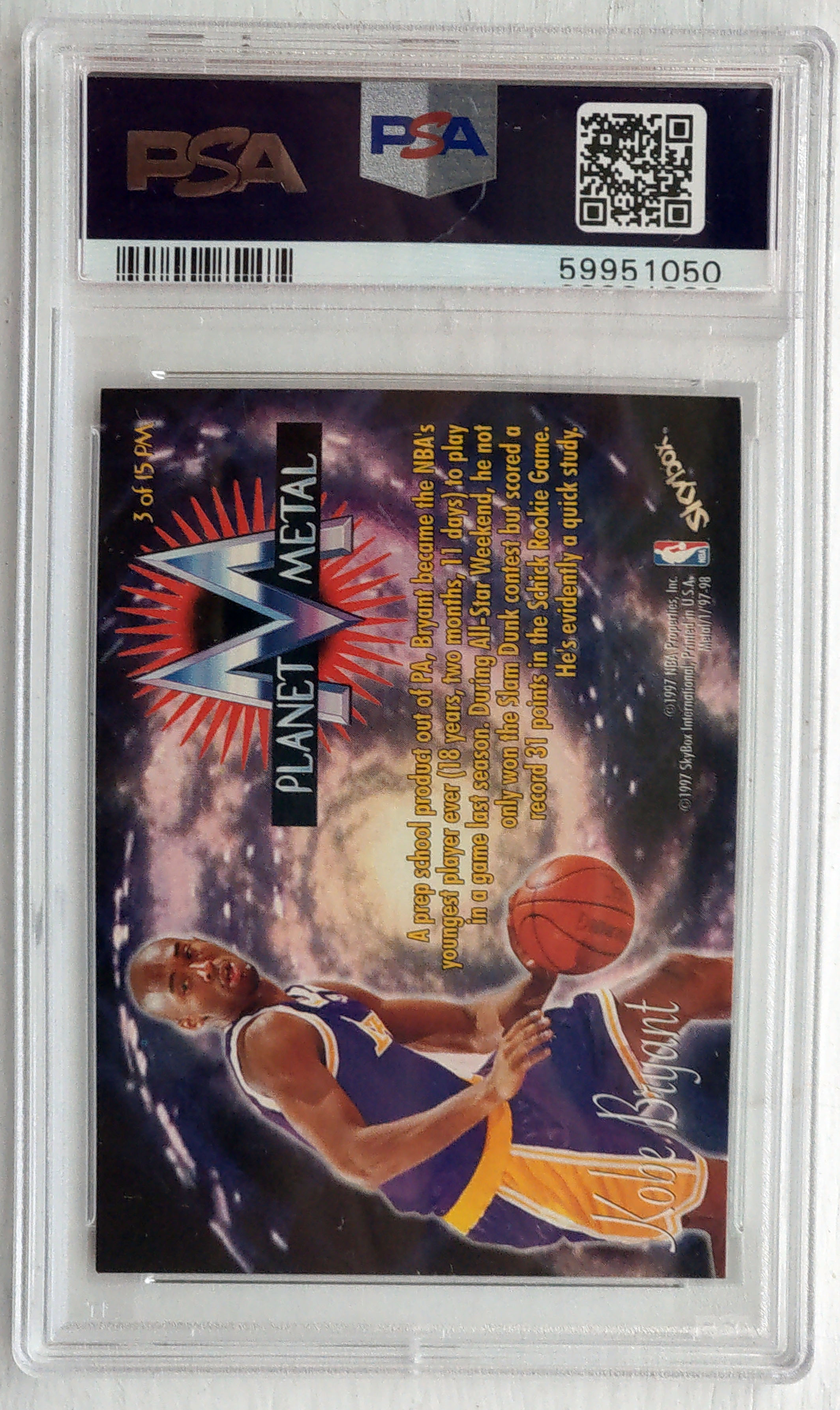 1997-98 Metal Universe Planet Metal #3 Kobe Bryant PSA8 | Yahoo