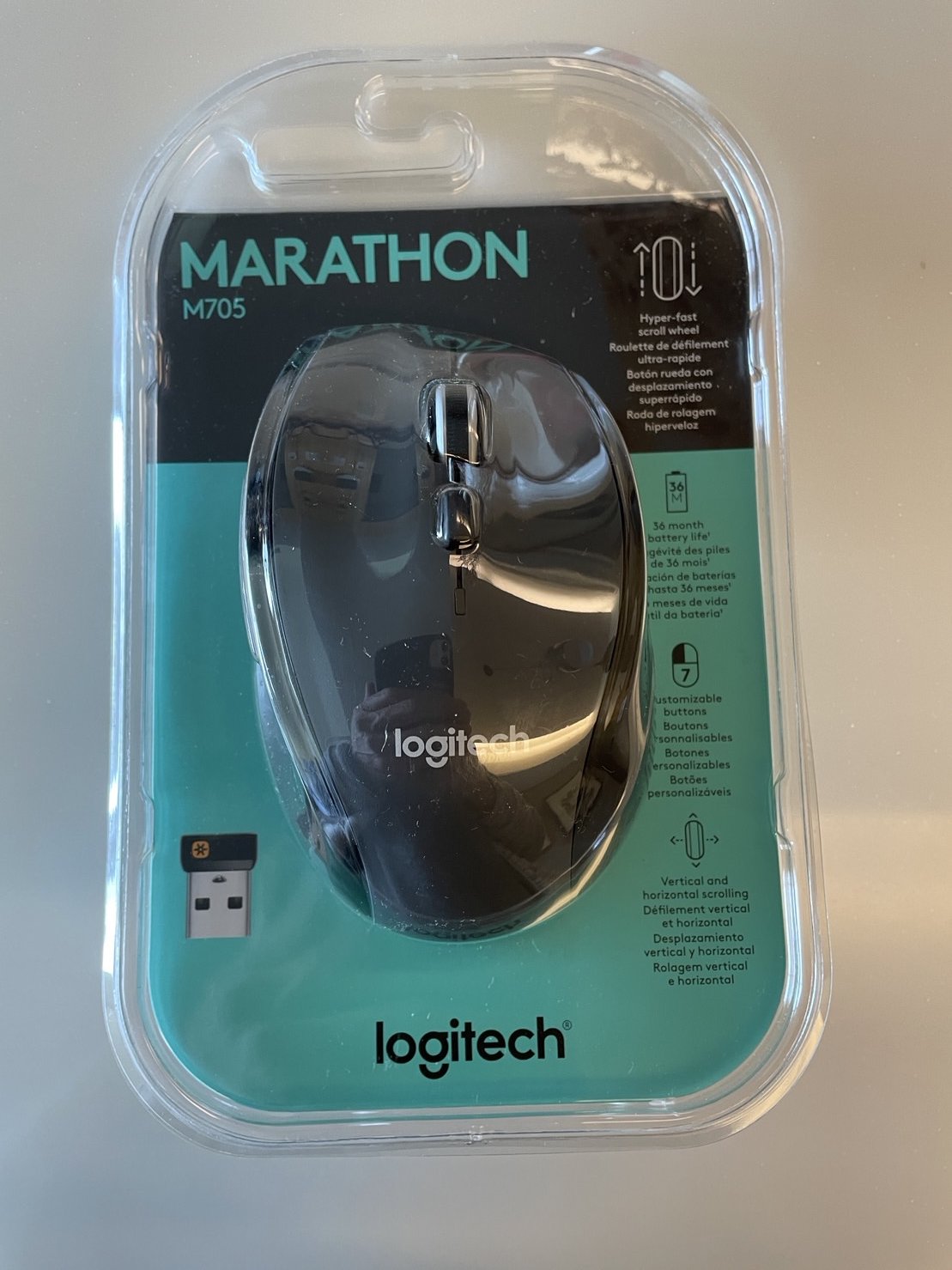 台北現貨 全新 滑鼠 Marathon 羅技 雷射 Logitech M705 2.4G unifying 無線 接收器