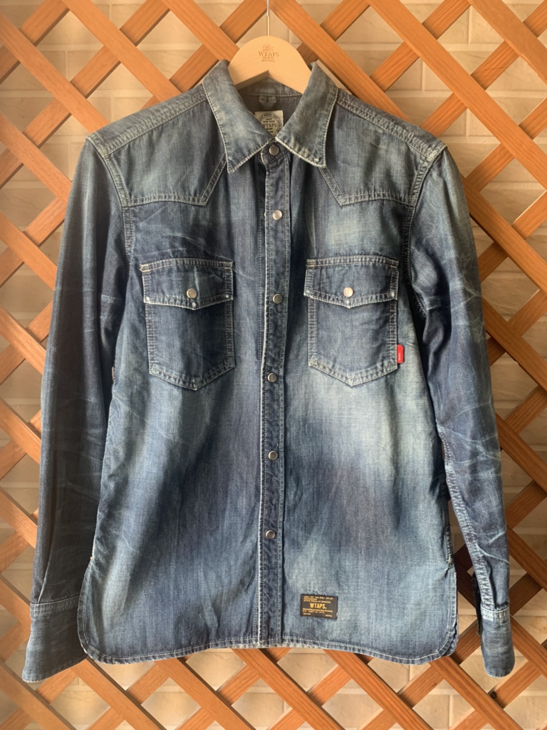 Wtaps 15ss Allman denim l/s shirts 單寧牛仔水洗襯衫黑金標S Indigo