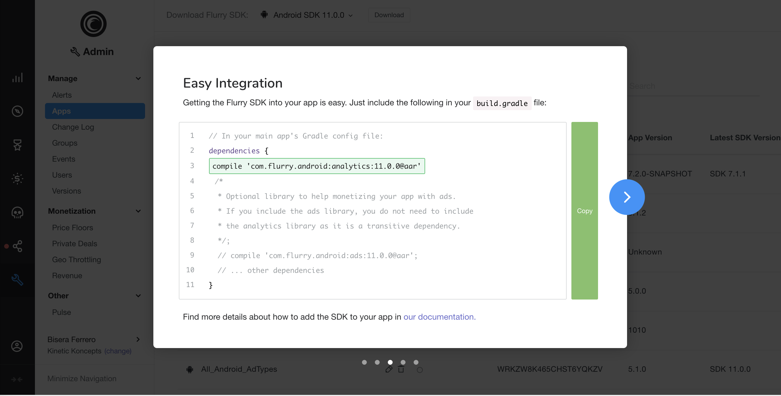 vtrace app key