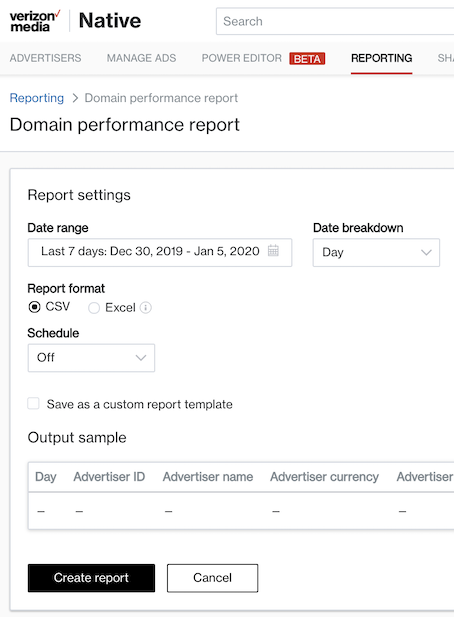 domain performance report