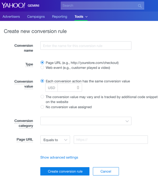 conversion rule dialog