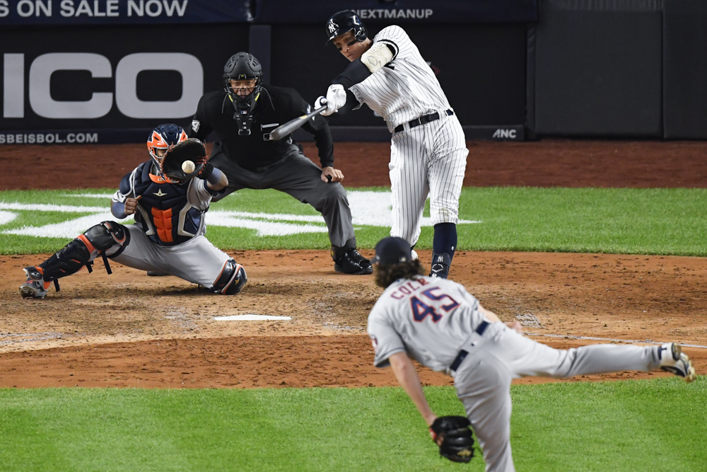 Yankees' Cole demands ball, completes 3-hit gem vs Astros - The San Diego  Union-Tribune