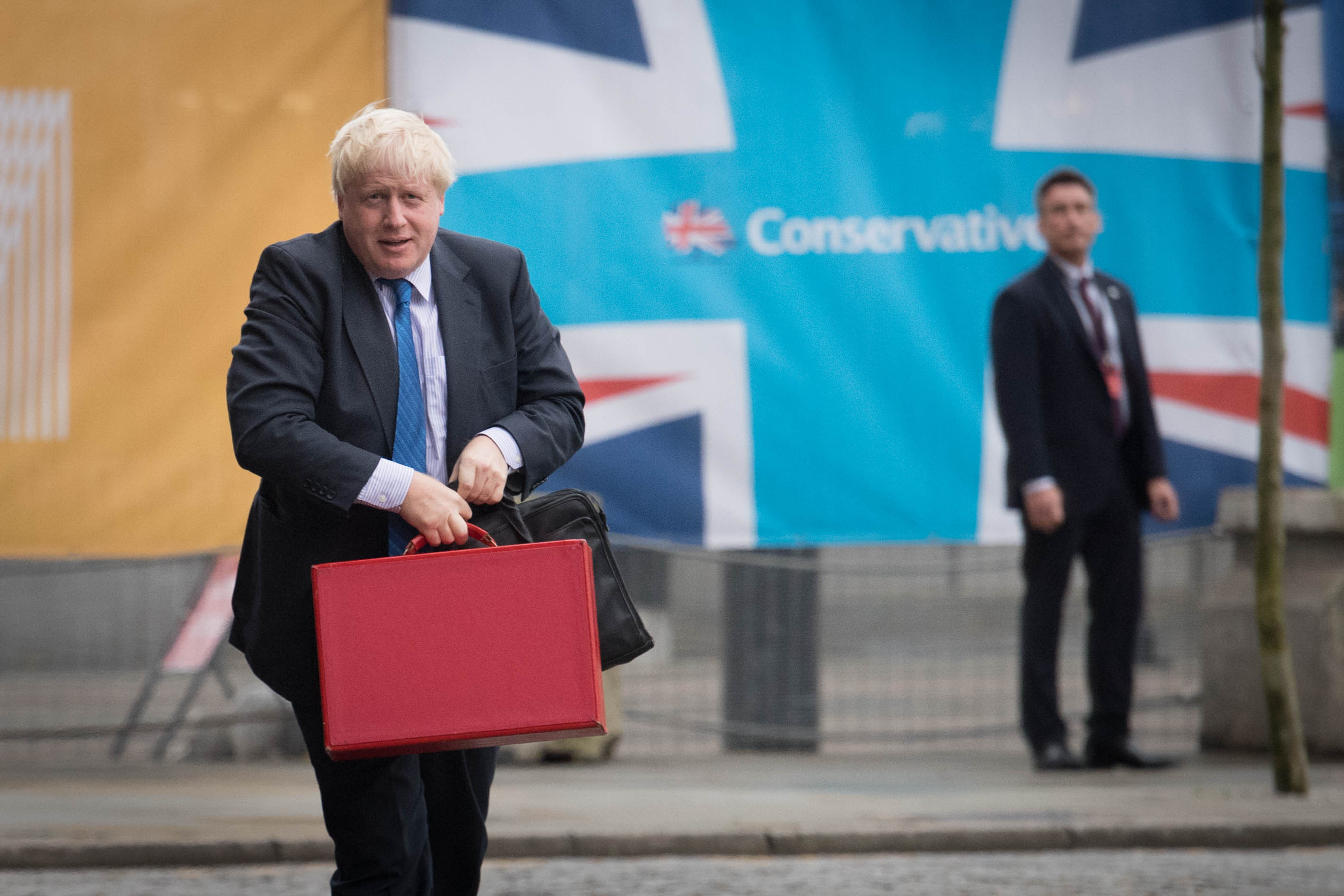 Foreign Secretary Boris Johnson arrives at the Conservative Party Conference at the Manchester Central Convention Complex in Manchester.