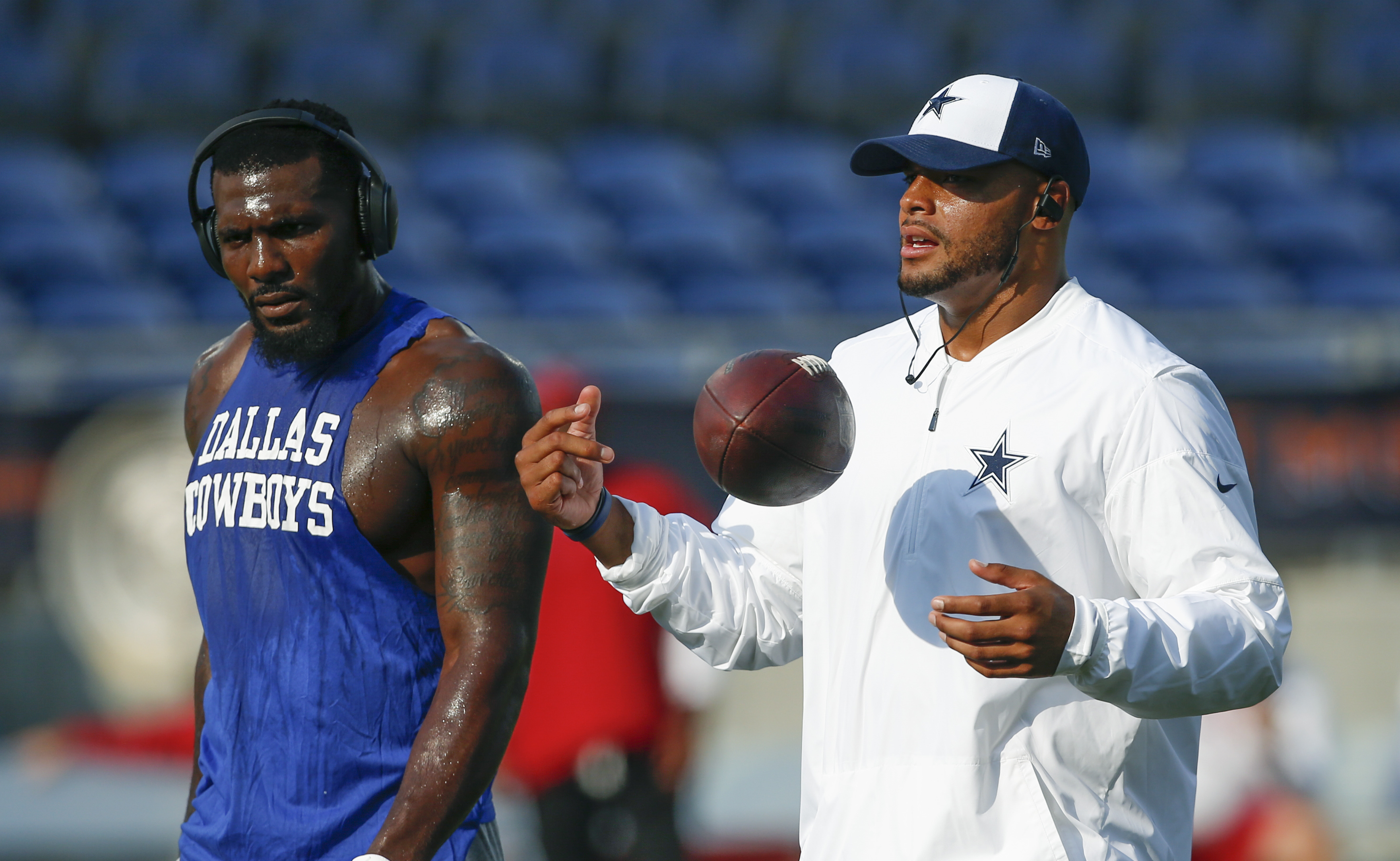 Nfl Dez Bryant Works Out With Dak Prescott