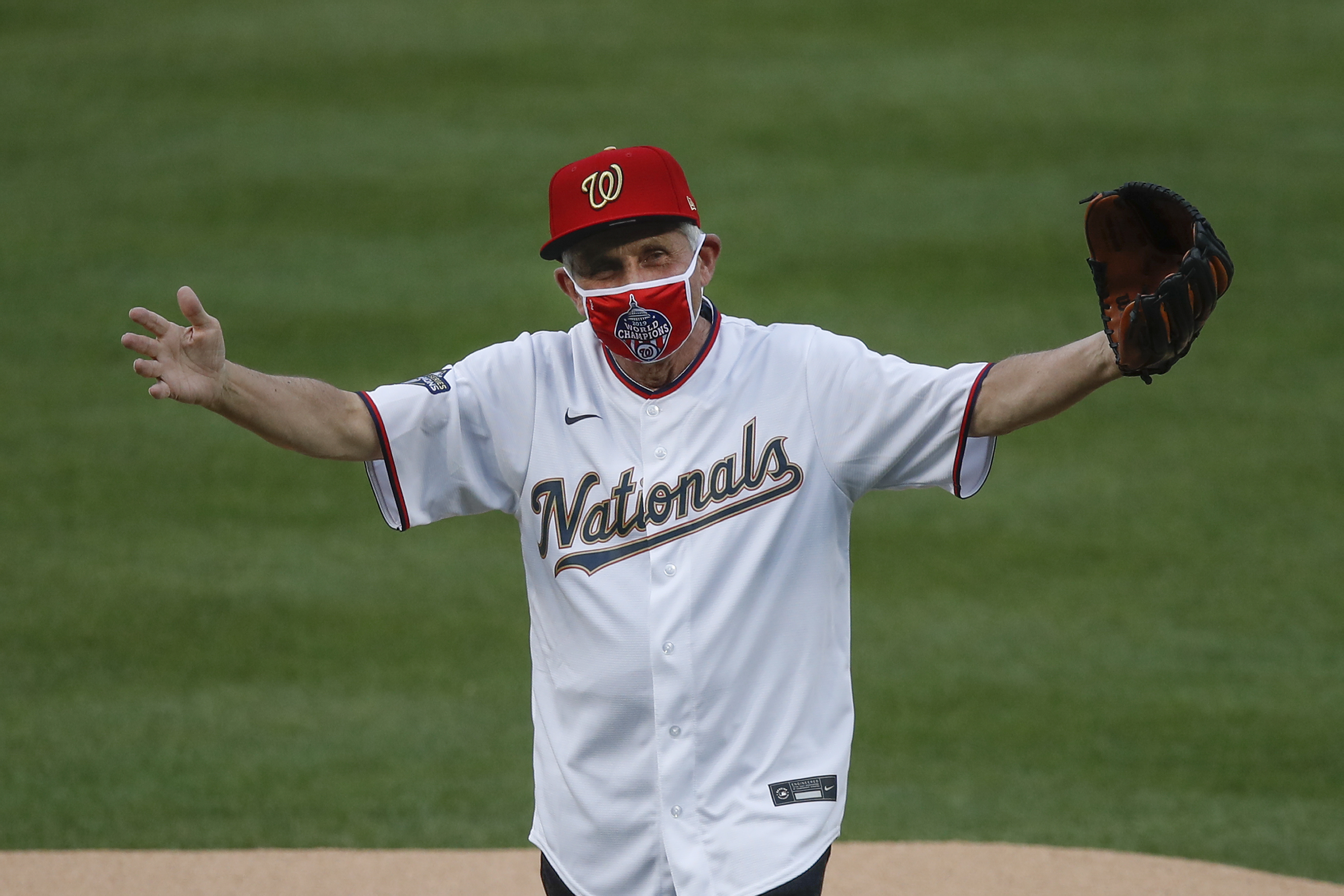 Dr Anthony Fauci Jokes About Wild First Pitch At Mlb Game