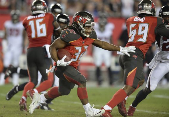 Jacquizz Rodgers of the Bucs carries the ball during the NFL