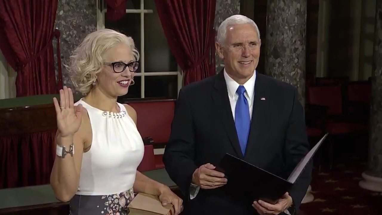 Watch Mike Pence Swear In The First Openly Bisexual Senator Kyrsten Sinema