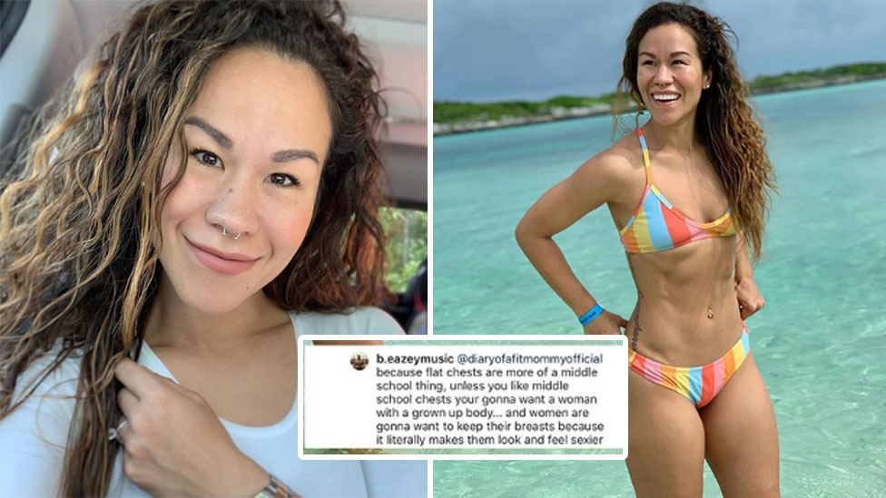 976px x 549px - Fitness blogger Diary of a Fit Mommy slams troll for shaming breast size