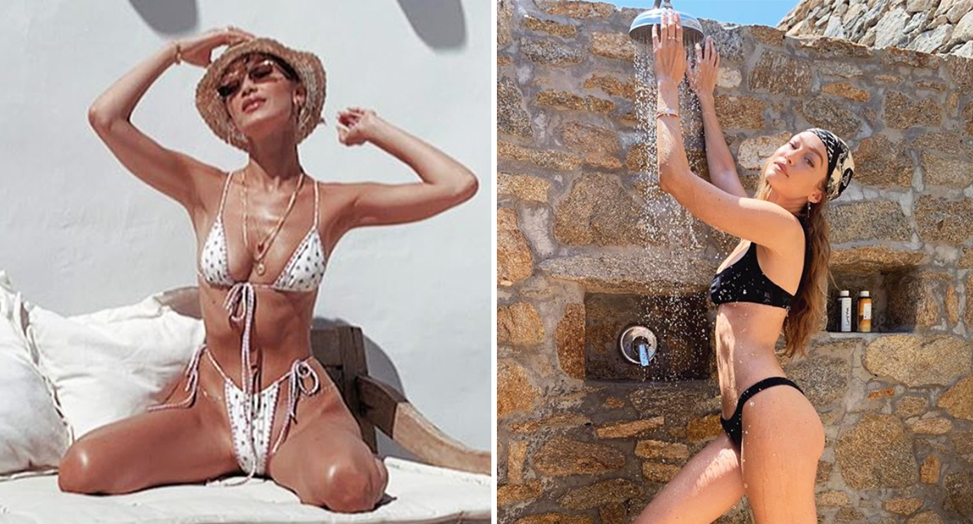 Bella And Gigi Hadid Work The Thong Bikini Trend This Summer