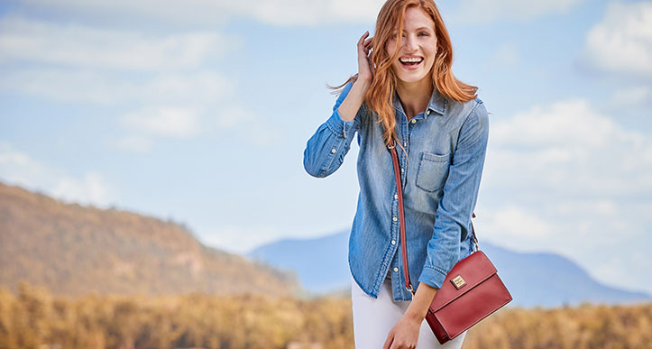 Dooney & Bourke has their Florentine bags on sale up to 50% off. I'm so  tempted on the red but um debating on the size. : r/handbags