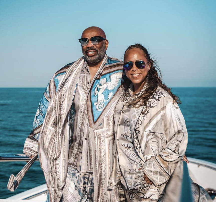 Steve Harvey's Wife Marjorie Enjoys Vacation in Hermès Fuzzy