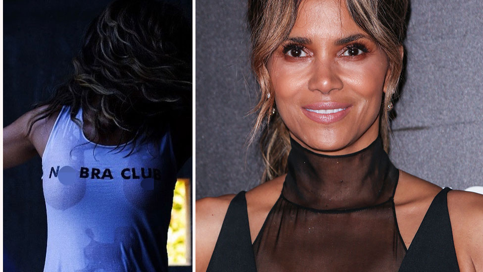 Halle Berry Marks 53rd Birthday With Wet T Shirt No Bra
