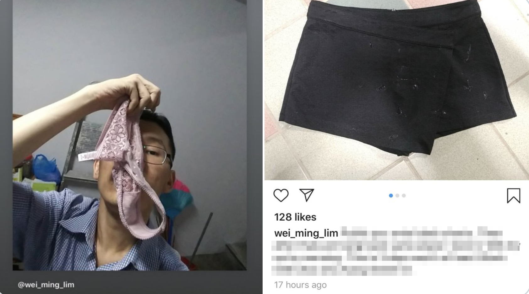 Man who posted photos of himself sniffing panties on Instagram fined $2,400...