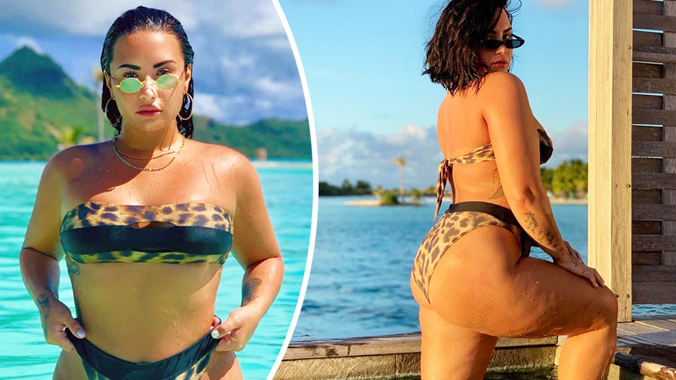 Demi Lovato's unedited leopard bikini pic puts cellulite on display
