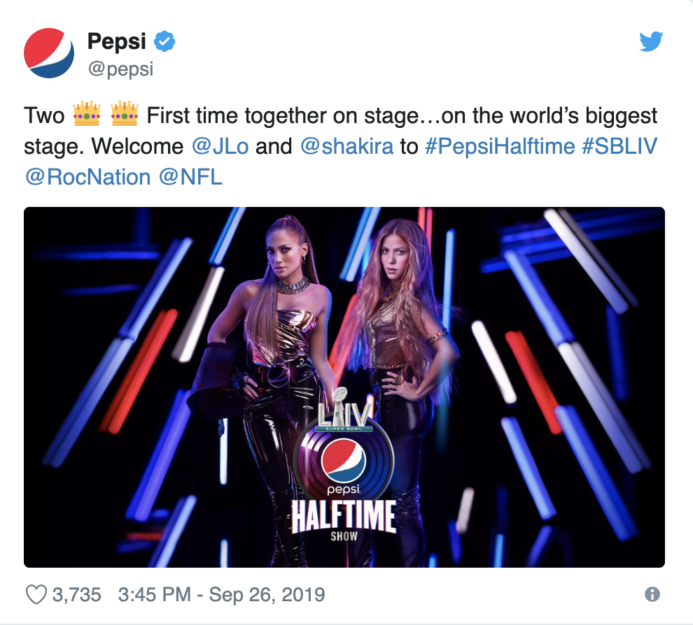 Jennifer Lopez, Shakira to headline Pepsi's Super Bowl Halftime Show