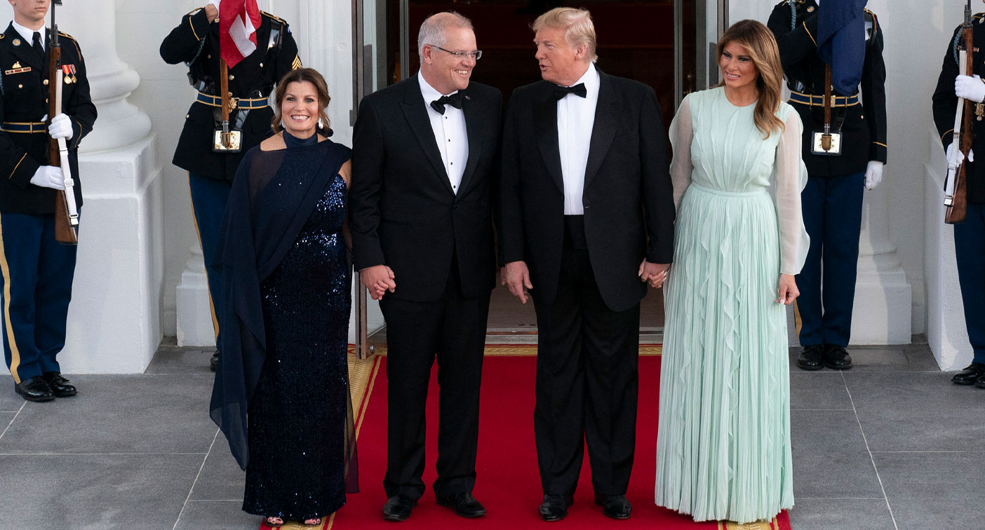 Scott Morrison and wife Jenny at Donald Trump's state dinner