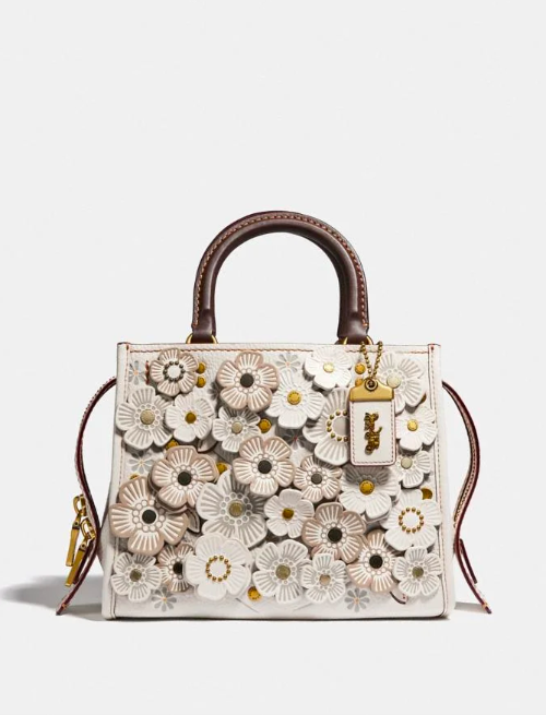 COACH Rogue 25 in Glovetanned Pebble Leather with Tea Roses