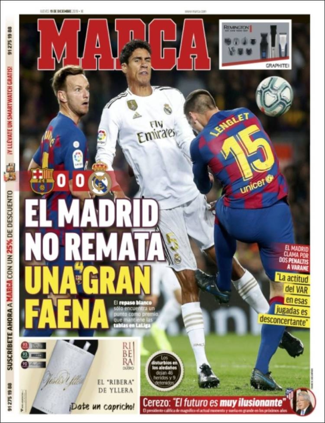 Las portadas del Clásico: polémica arbitral en los diarios de Madrid y en  Barcelona destacan la ausencia de goles