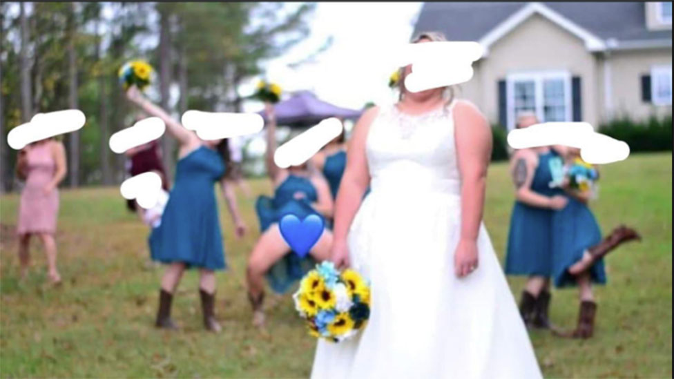 Raunchy bridesmaids dress so low-cut that boobs risk falling out