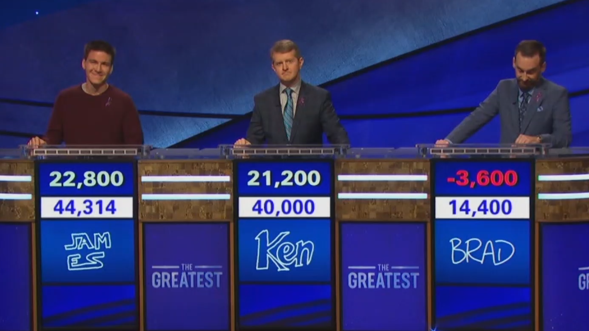 Second Night Of Jeopardy G O A T Ends With Two Players Pulling Away