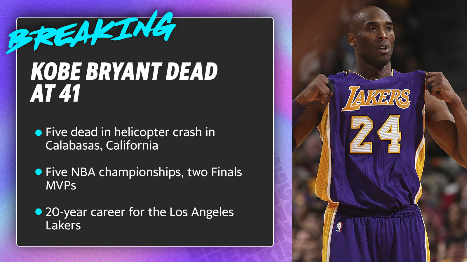 Kobe Bryant Dead In Helicopter Crash At 41
