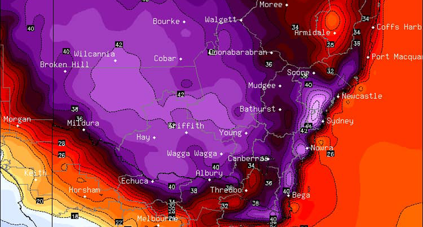 Weekend weather NSW forecast map shows scorching weekend ahead