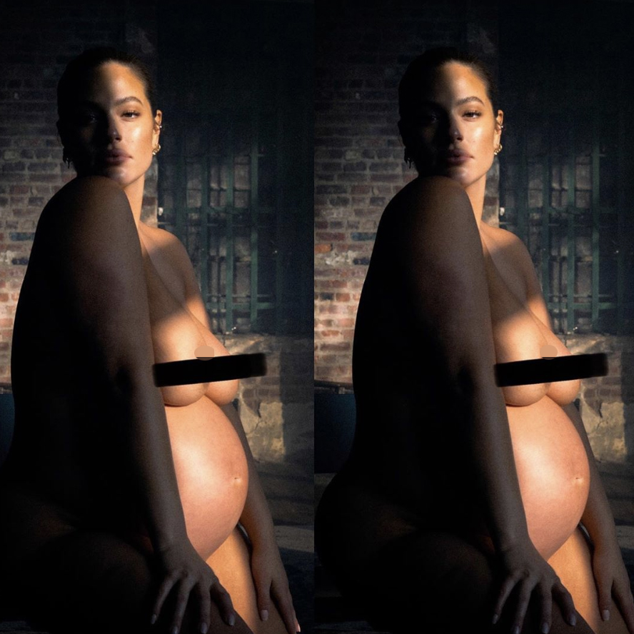 Pregnant Ashley Graham poses nude ahead of baby’s birth: 'Hot mama&apo...