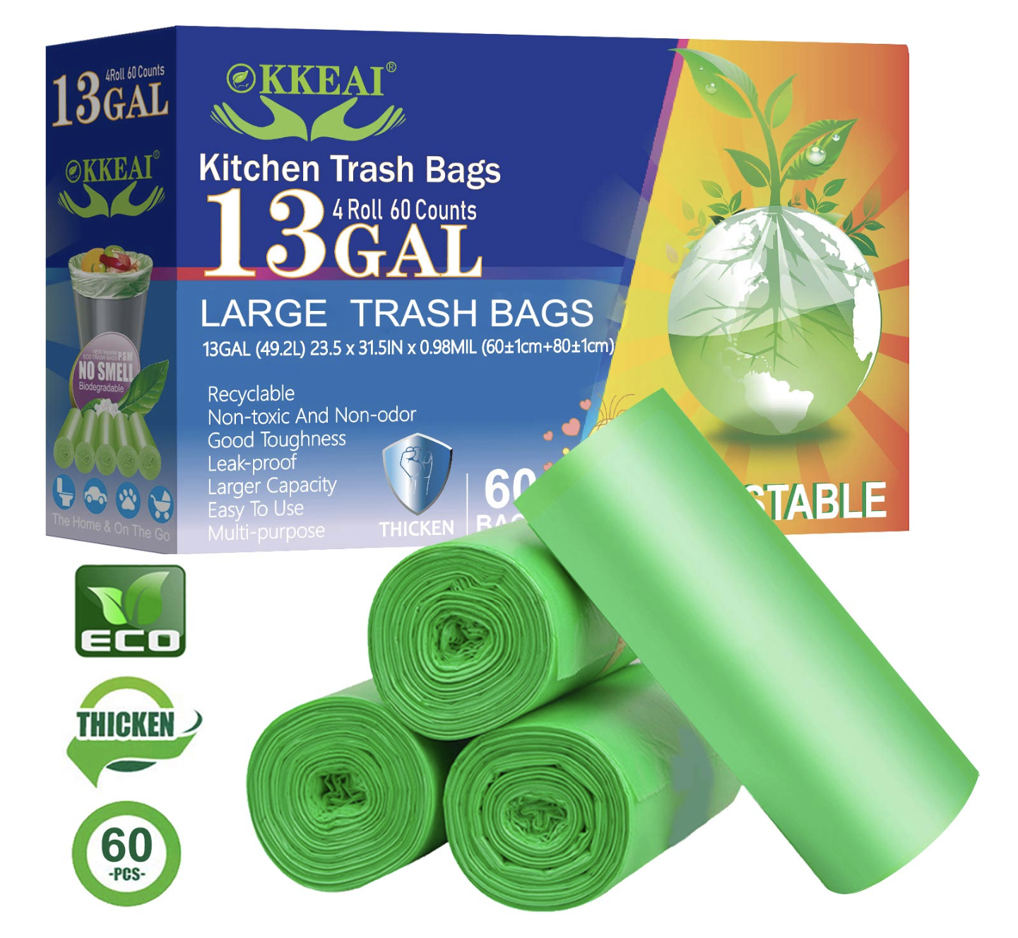 Biodegradable Trash Bags 13 Gallon
