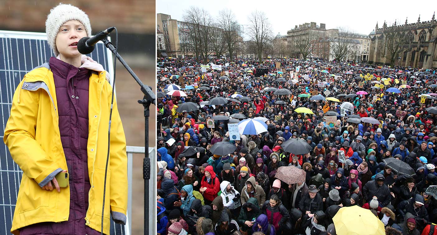 Greta Thunberg addresses climate protest crowd in Bristol