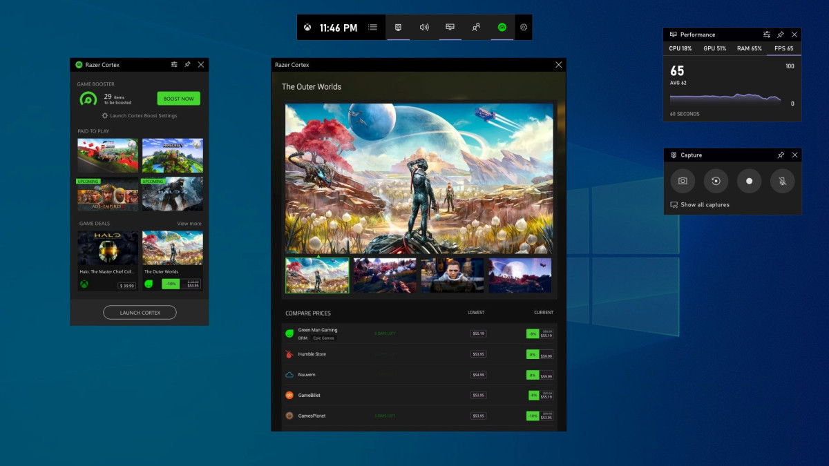 Xbox Game Bar's new widgets link to apps like XSplit
