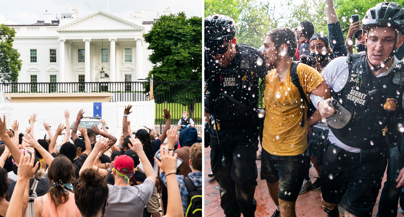 George Lloyd: White House 'locked down' as protesters march